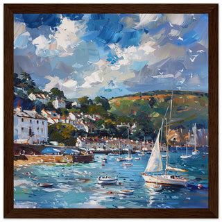 Salcombe Estuary Elegance: Framed dark wood Artwork print | By Print Room Ltd