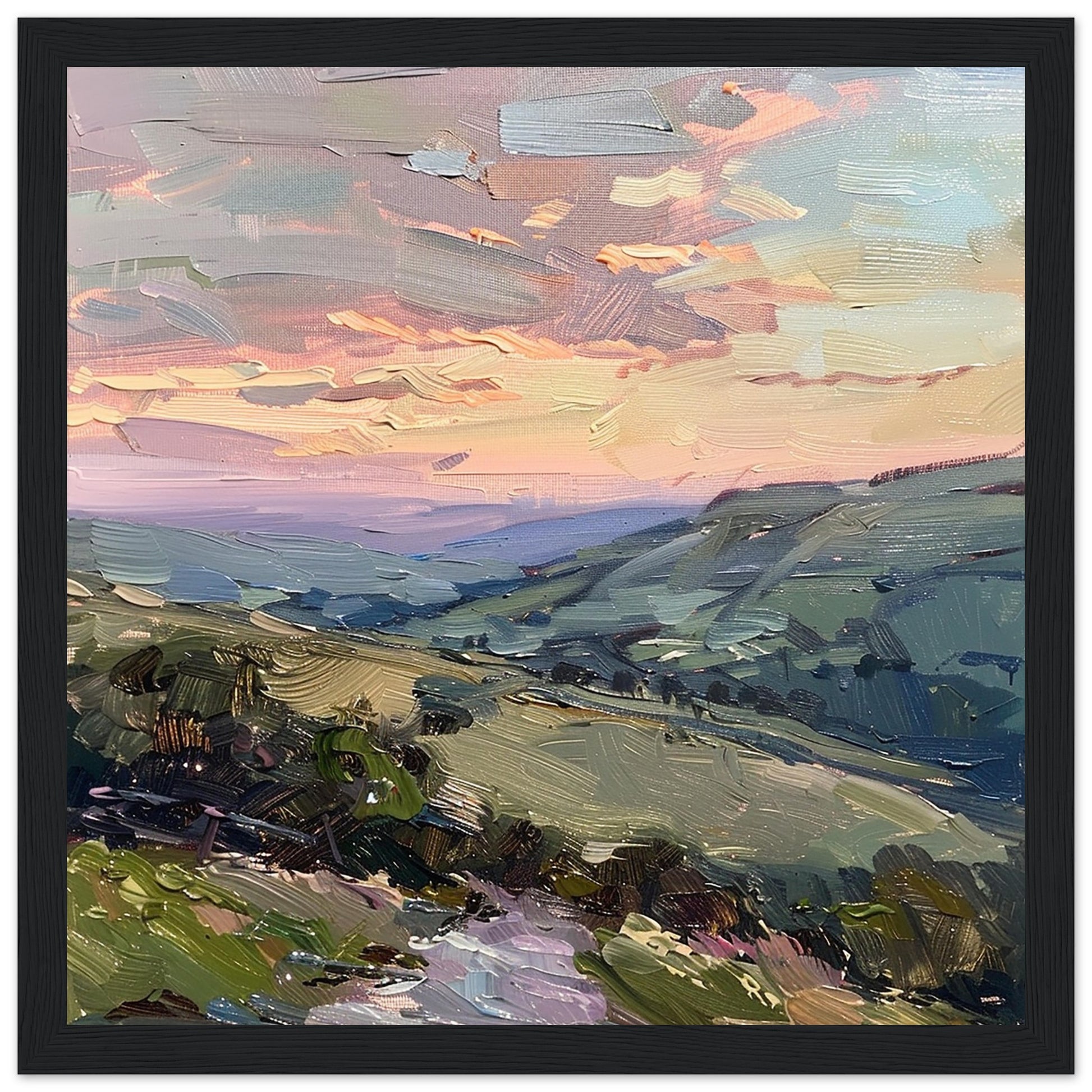 Dawn Over Glossop: Peak District Serenity black framed art print | by Print Room Ltd