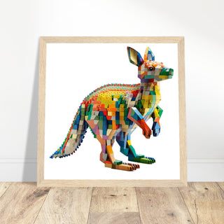 Kangaroo Art Print - Print Room Ltd Wood frame 50x50 cm / 20x20"