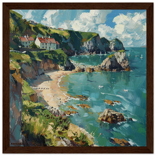 Devon Coastline Elegance dark wood framed art print | By Print Room Ltd