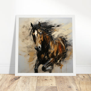 Horse Grace Art #26 - Print Room Ltd Dark wood frame 70x70 cm / 28x28"